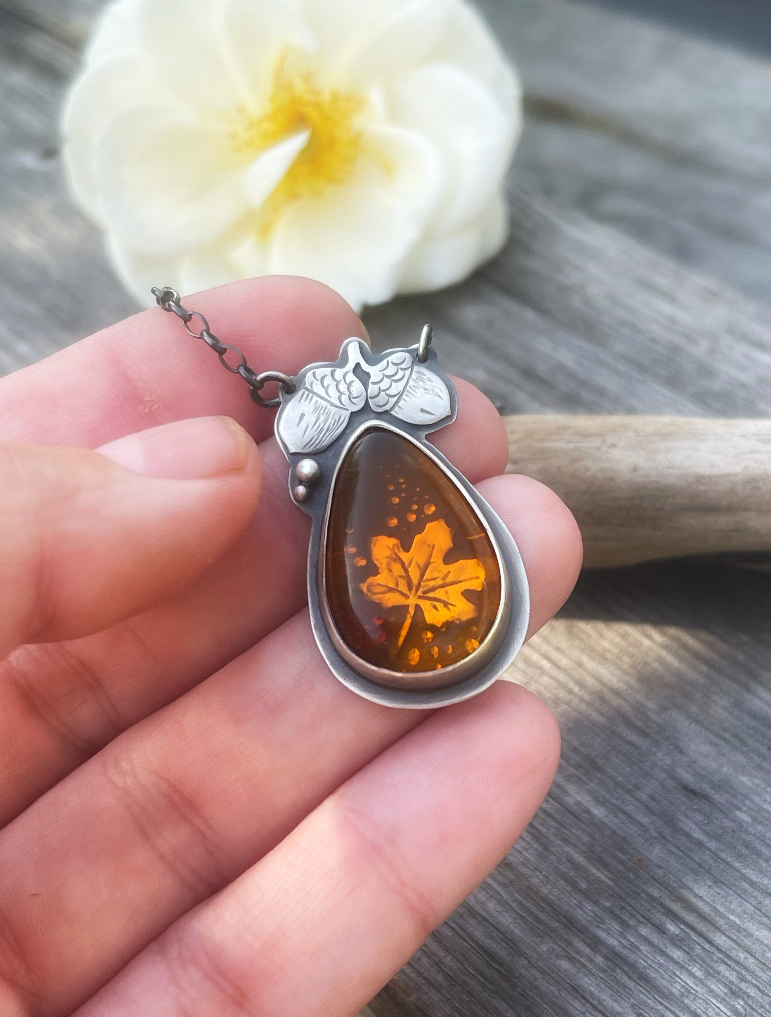 The Acorn Necklace- Baltic Amber