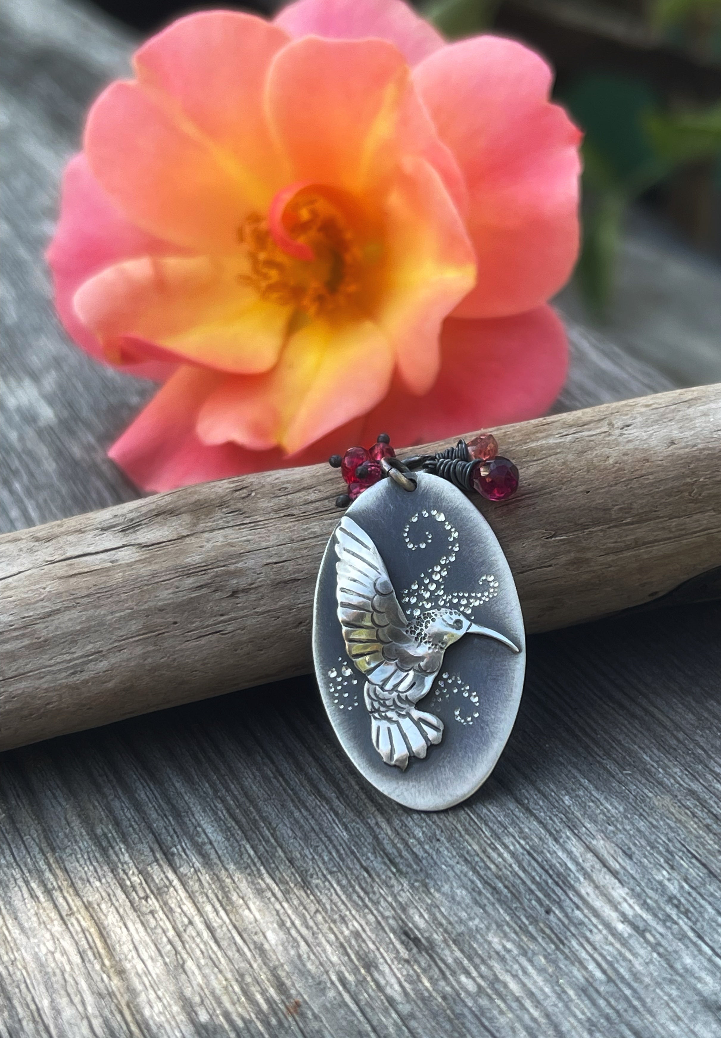 The Hummingbird Necklace- Oval