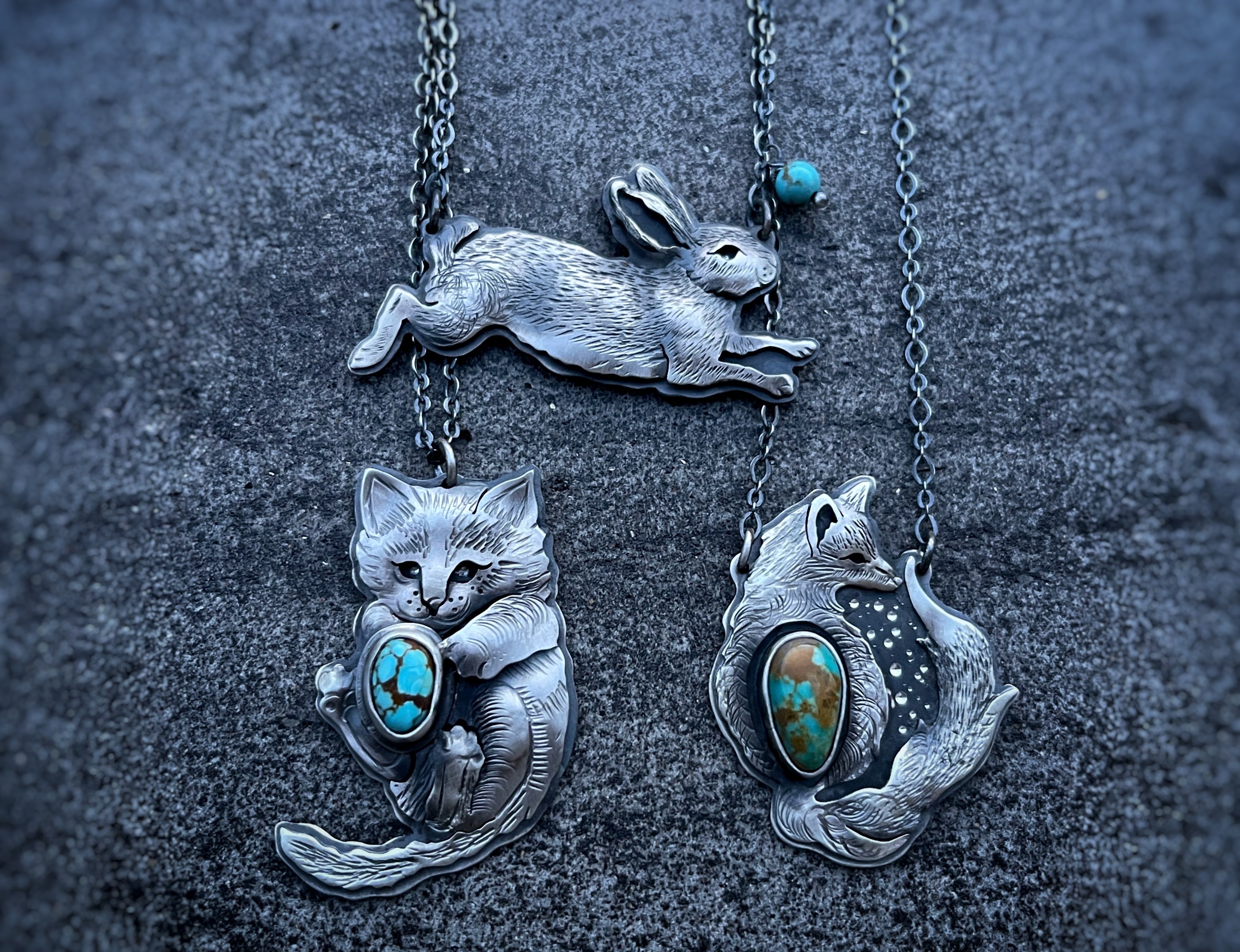 The Kitten Necklace- Number 8 Turquoise