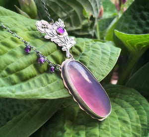 The Flora Chalcedony & Amethyst Necklace