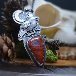 The Winter Raven Necklace with Canyon Tepee Agate