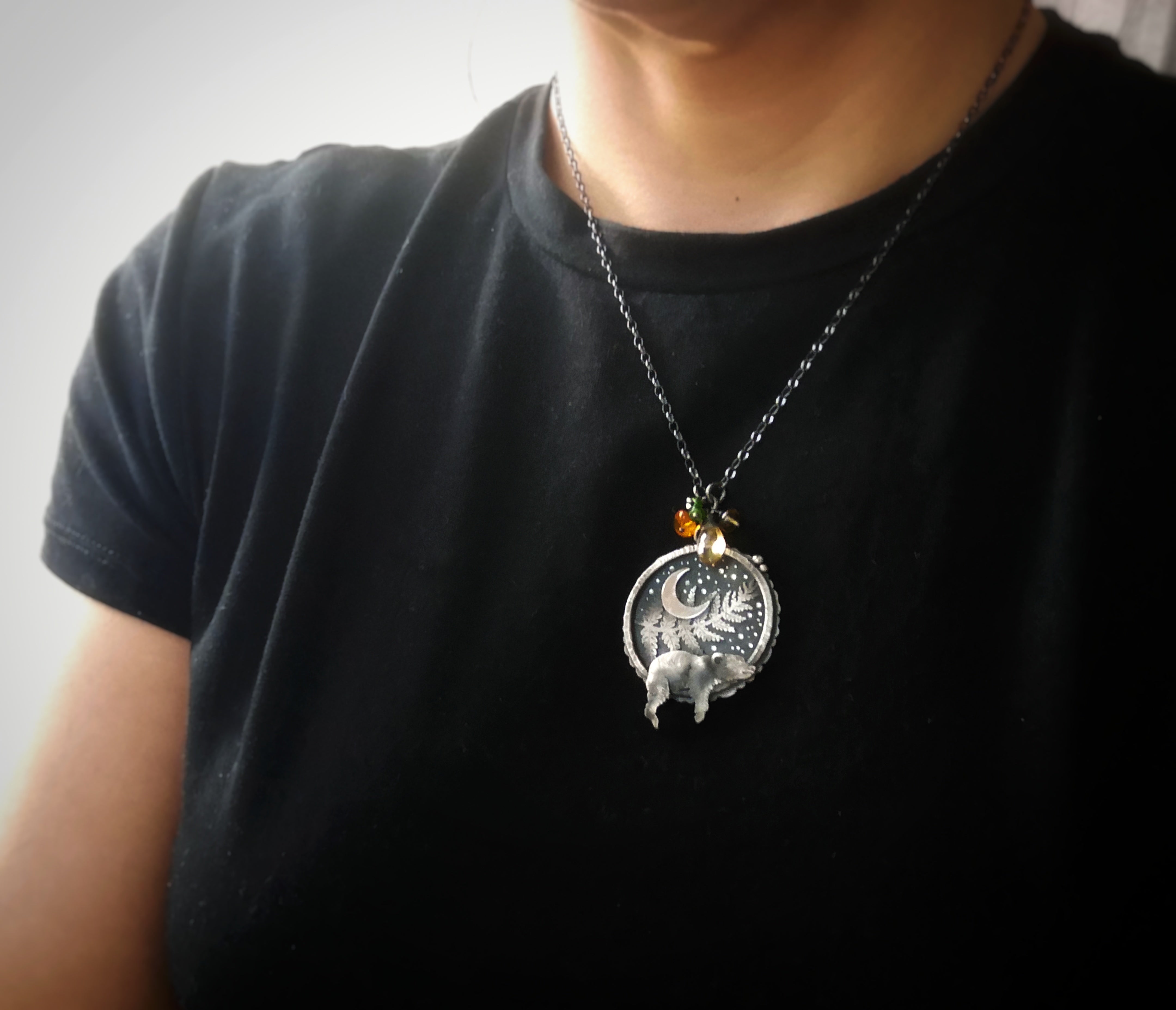 Dream with a Bear Necklace - Shadowbox Necklace