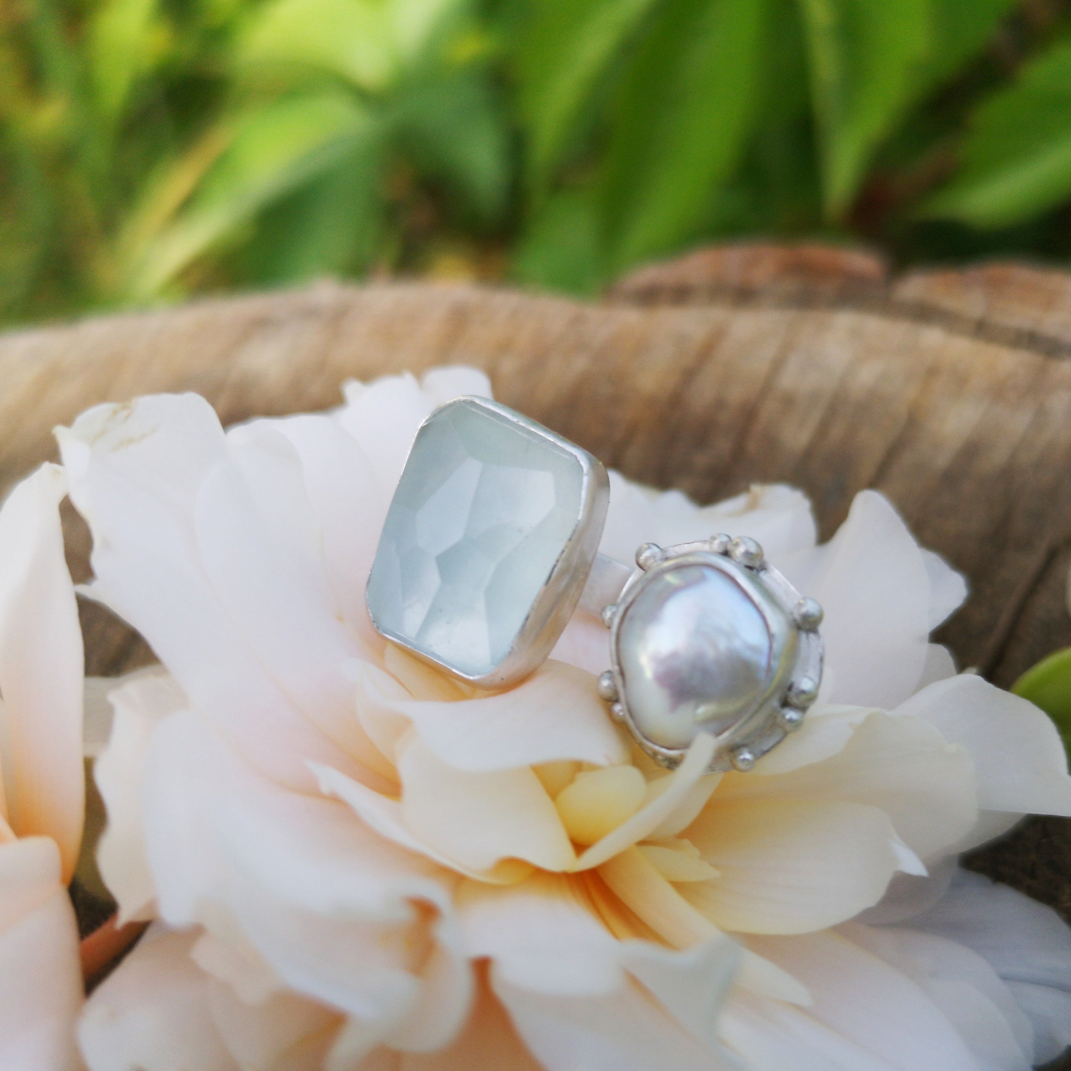 The Lake Ring - Aquamarine & Pearl