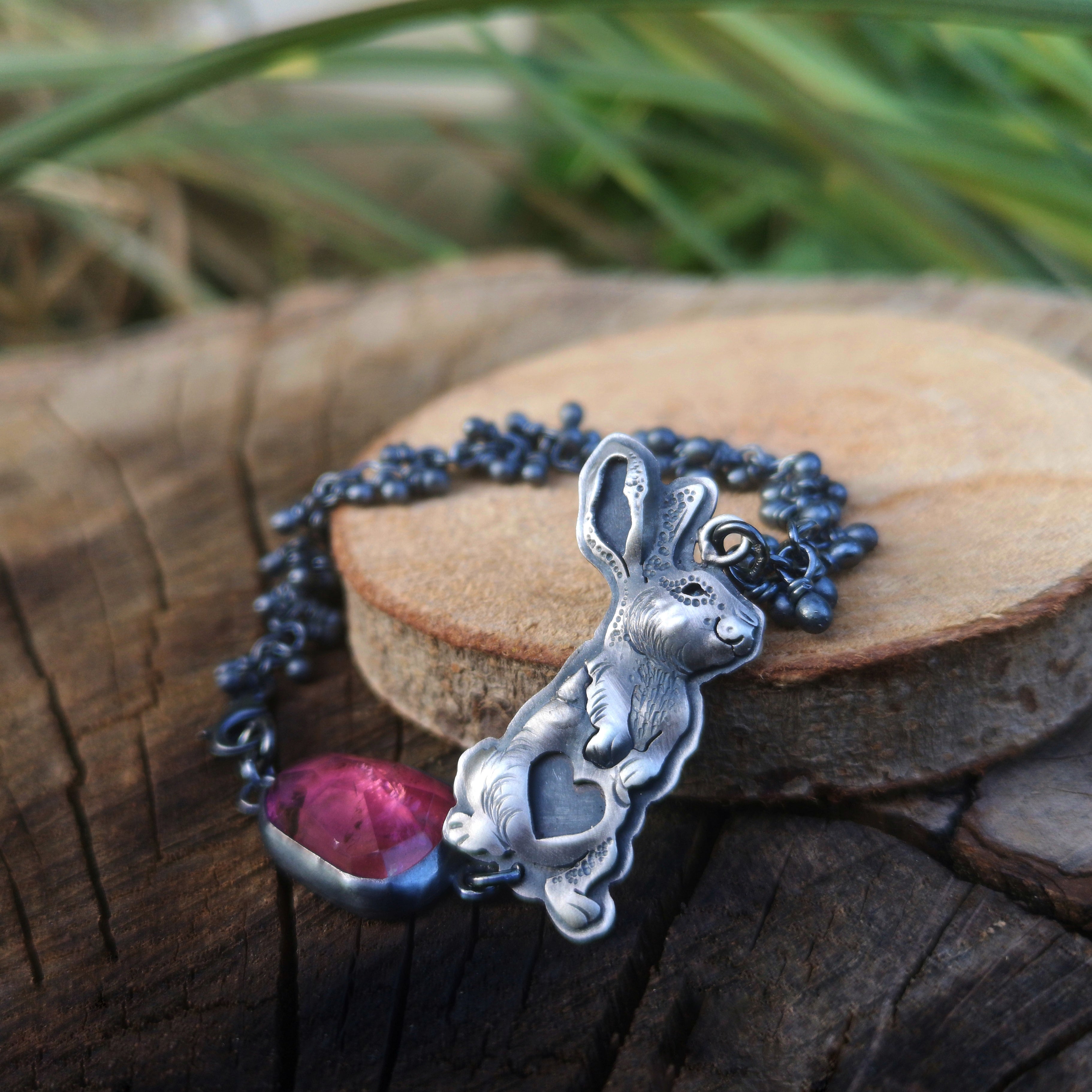 The Loving Rabbit Bracelet - Rabbit & Tourmaline