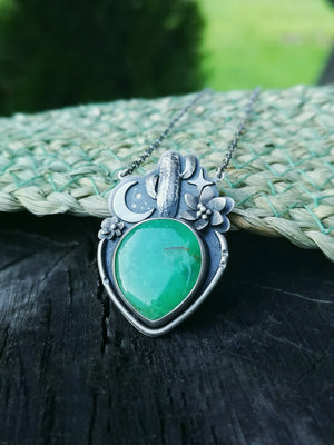 Saguaro Necklace with Chrysoprase