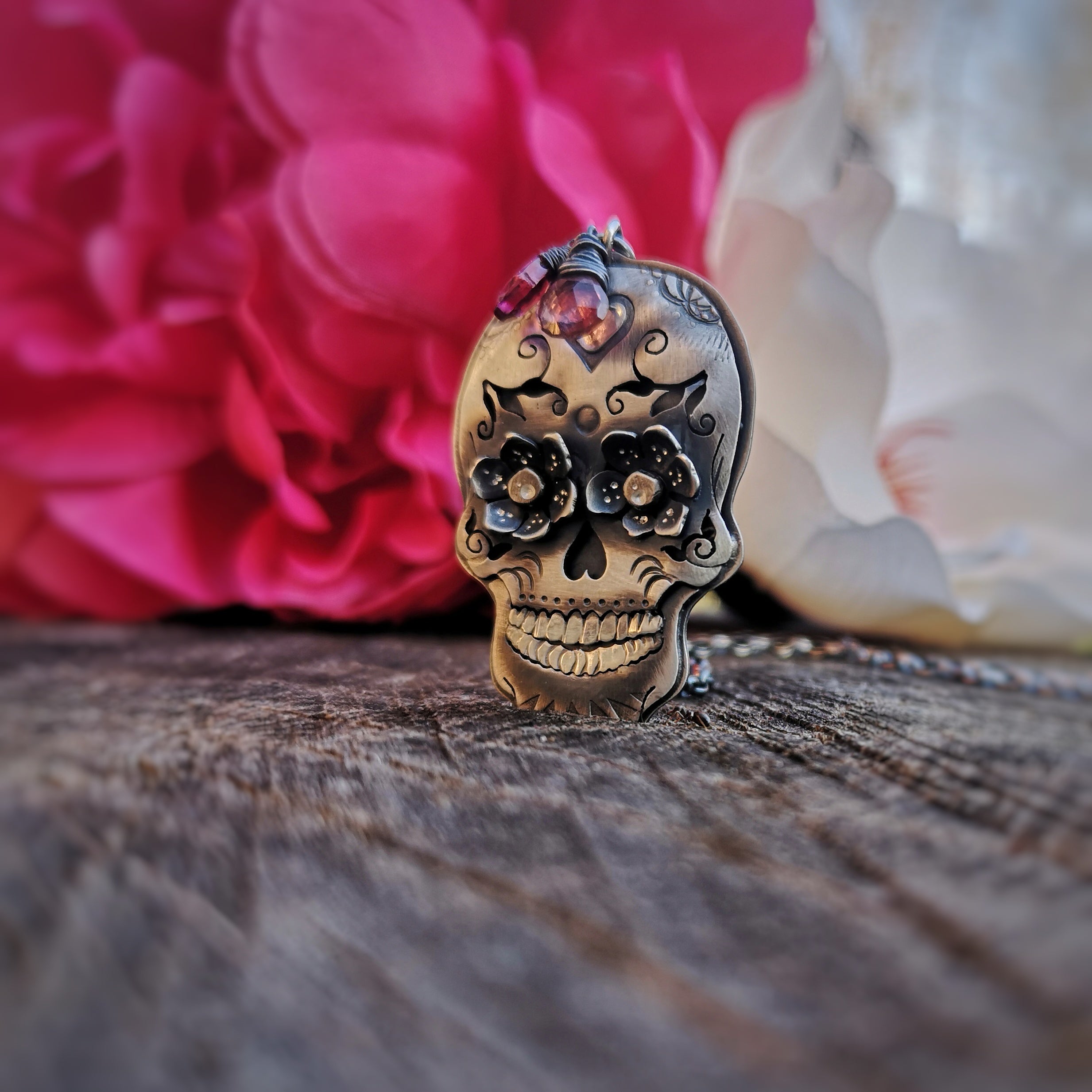 Sugar Skull Necklace - Love & Peace