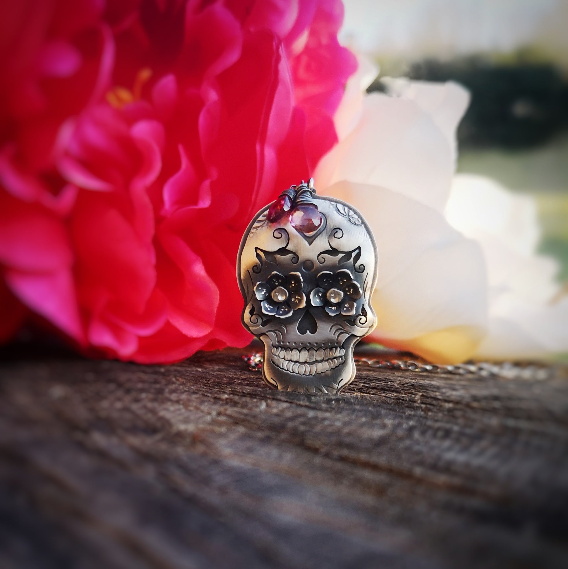 Sugar Skull Necklace - Love & Peace