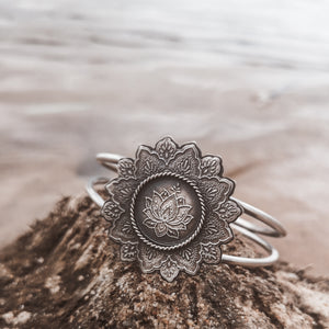 The Mandala & Lotus Cuff Bracelet