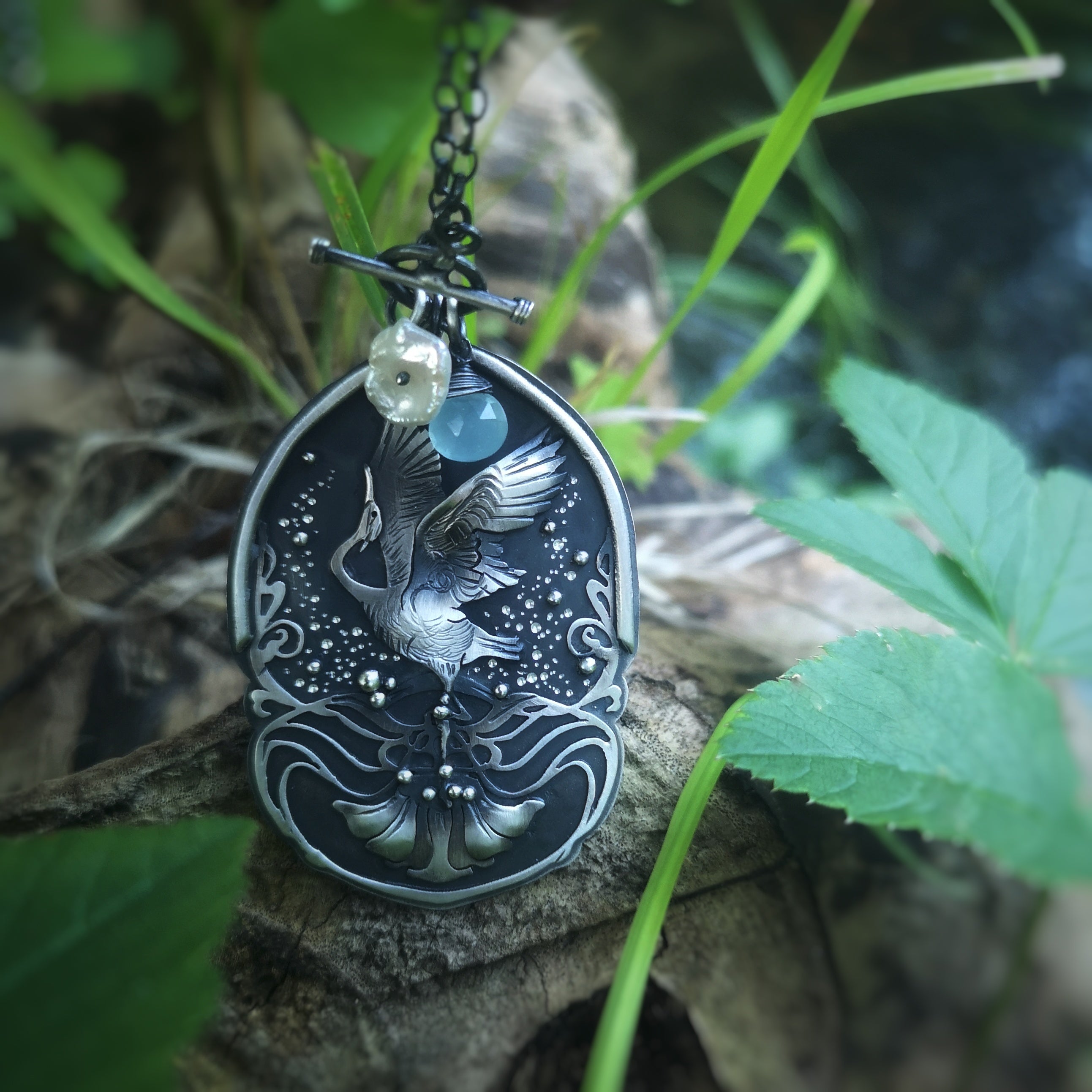 CUSTOM for Lynn - The Tranquil Heron Necklace