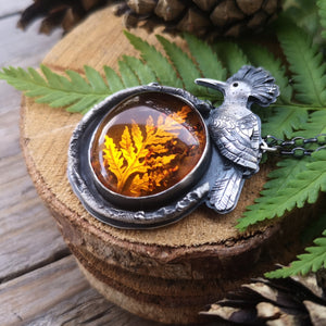 The Hoopoe & Fern - Baltic Amber Necklace