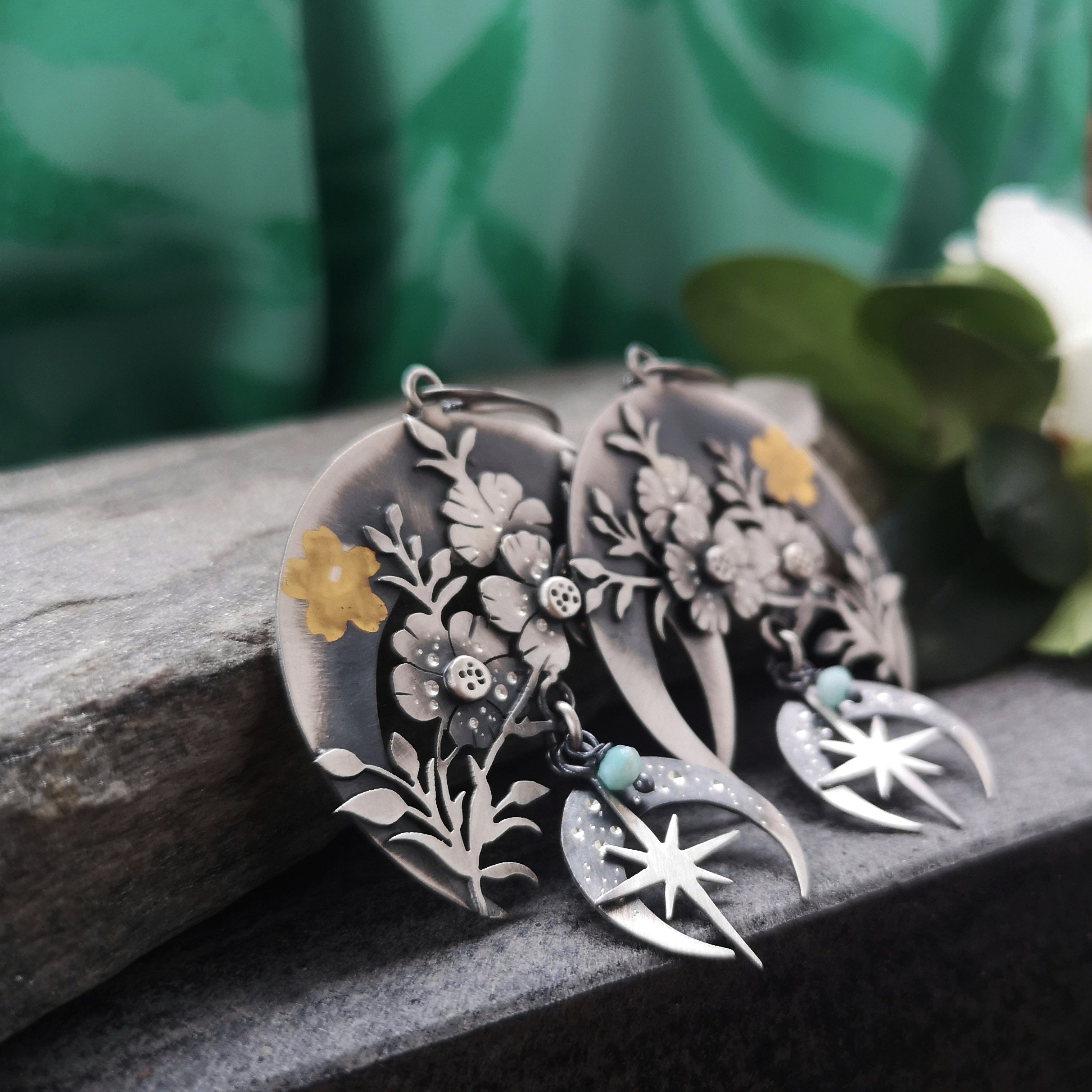 The Blooming Moon Goddess Earrings