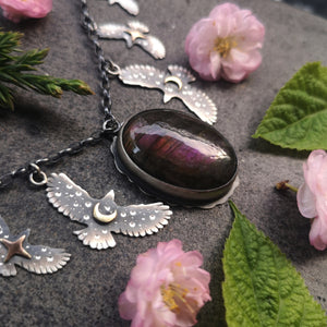 The Purple Labradorite Hawk Necklace