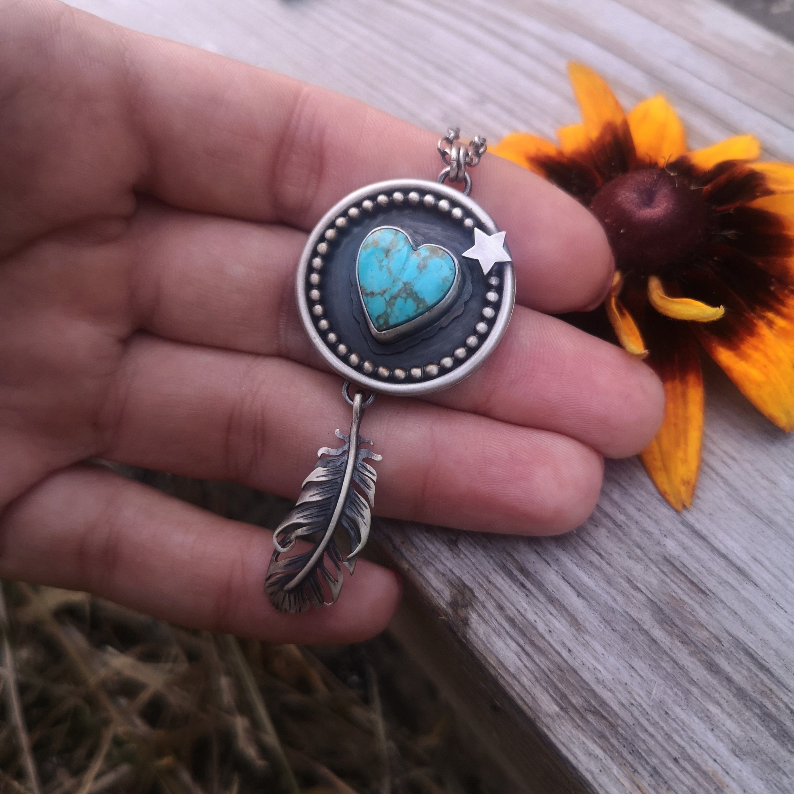 The Turquoise & Feather Necklace