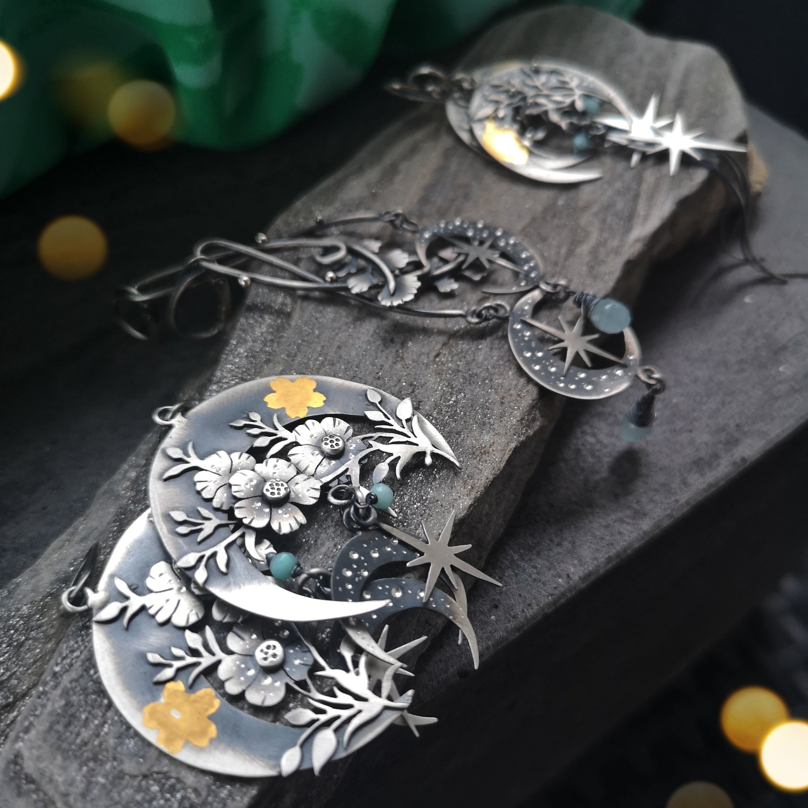 The Blooming Moon Goddess Earrings