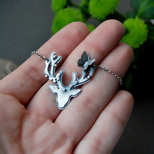 Tribe Song Necklace -Metalsmithed Deer Necklace