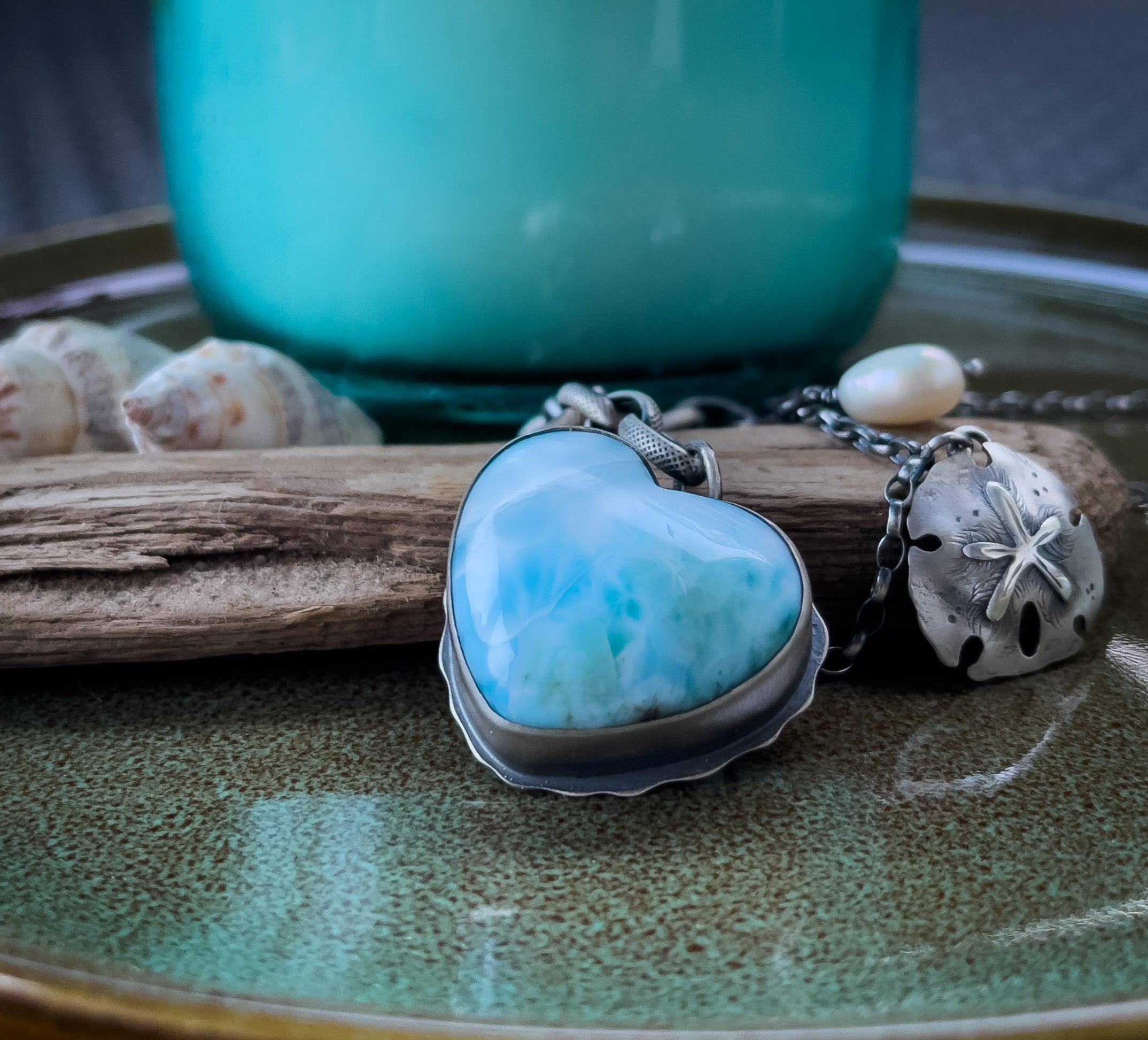 The Larimar Heart Necklace No2