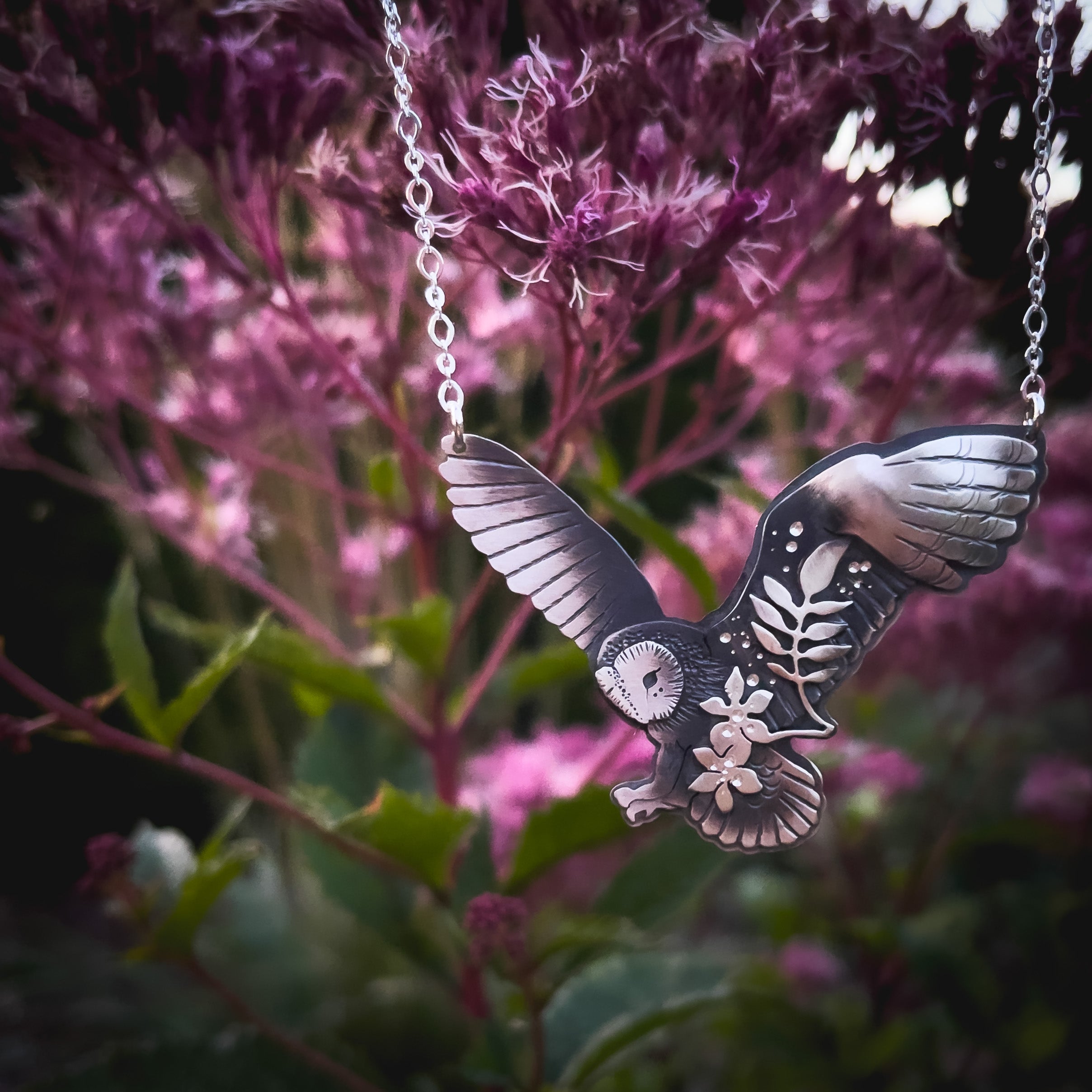 The Large Barn Owl Necklace - Totem Owl Necklace