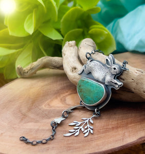 The Rabbit & Turquoise Lariat Necklace II